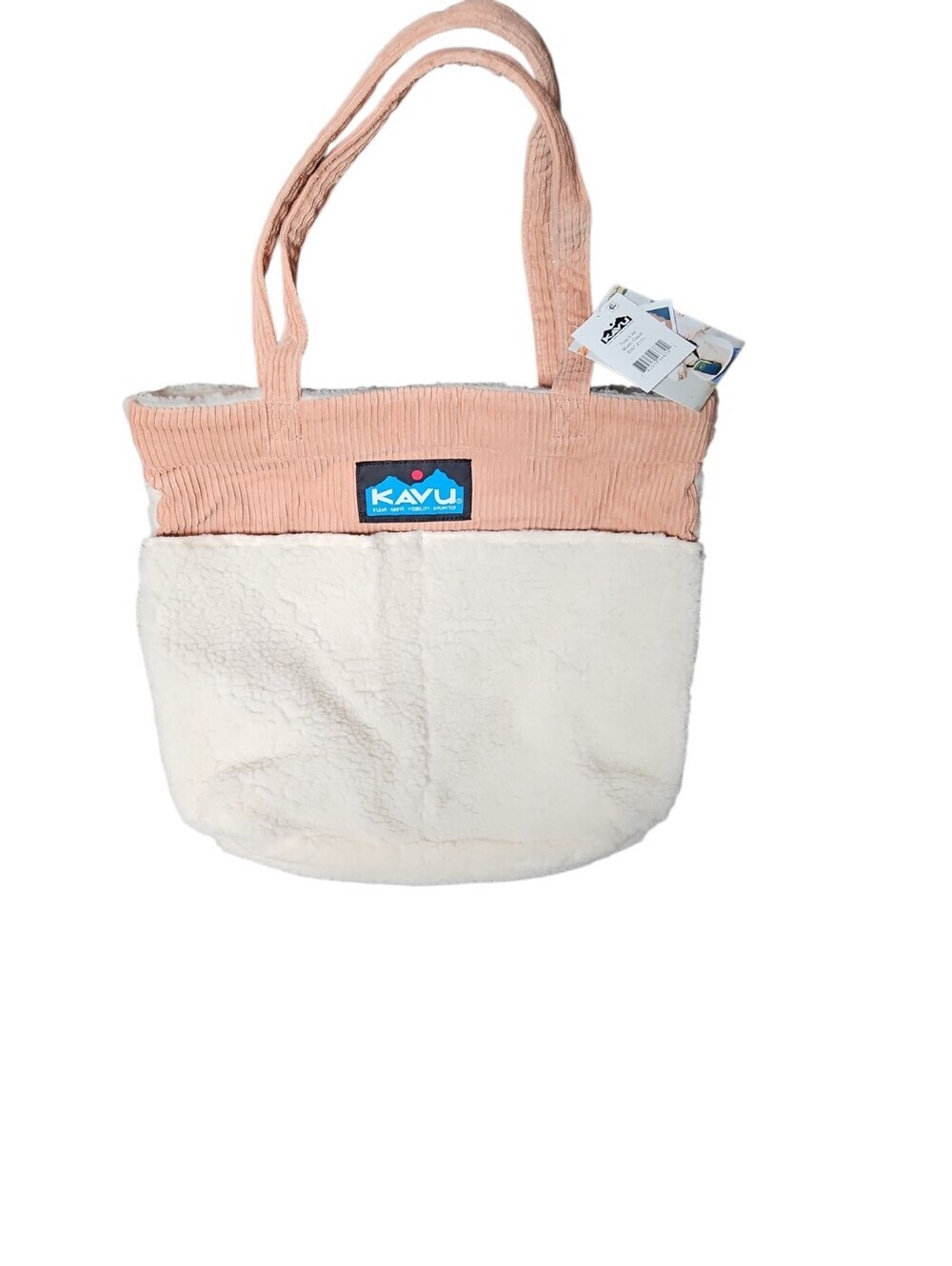KAVU Tote It All Bag in Blush Cloud | NWT | Sherpa & Corduroy Tote - Picture 2 of 5